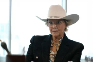 Beulah’s denim blazer on Dutton Ranch