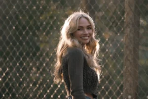 Oreana's olive green knit top on Dutton Ranch
