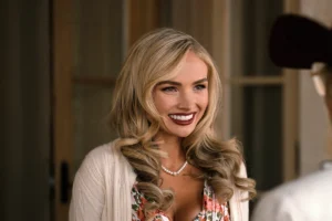 Oreana's red floral dress on Dutton Ranch